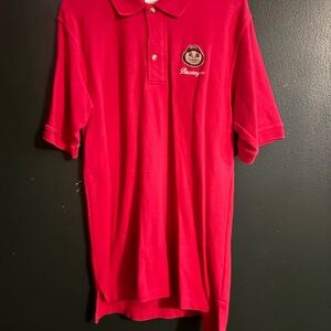Red Polo Shirt with Embroidered Logo